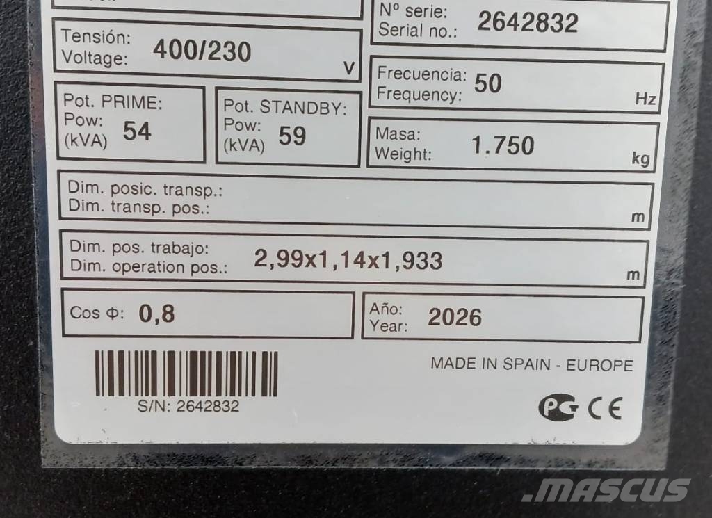 Deutz TCD2.9L4 - 60 kVA Stage V Generator - DPX-19006.1 Dieselgeneraattorit