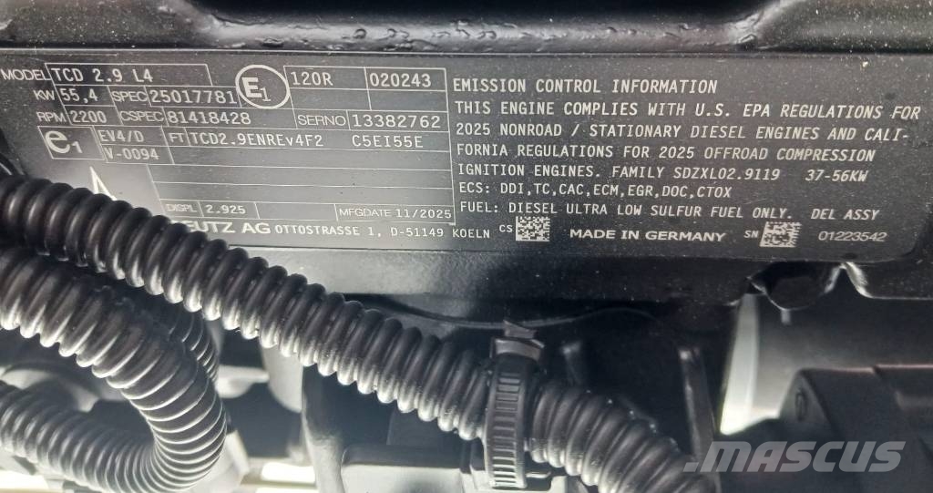 Deutz TCD2.9L4 - 60 kVA Stage V Generator - DPX-19006.1 Dieselgeneraattorit
