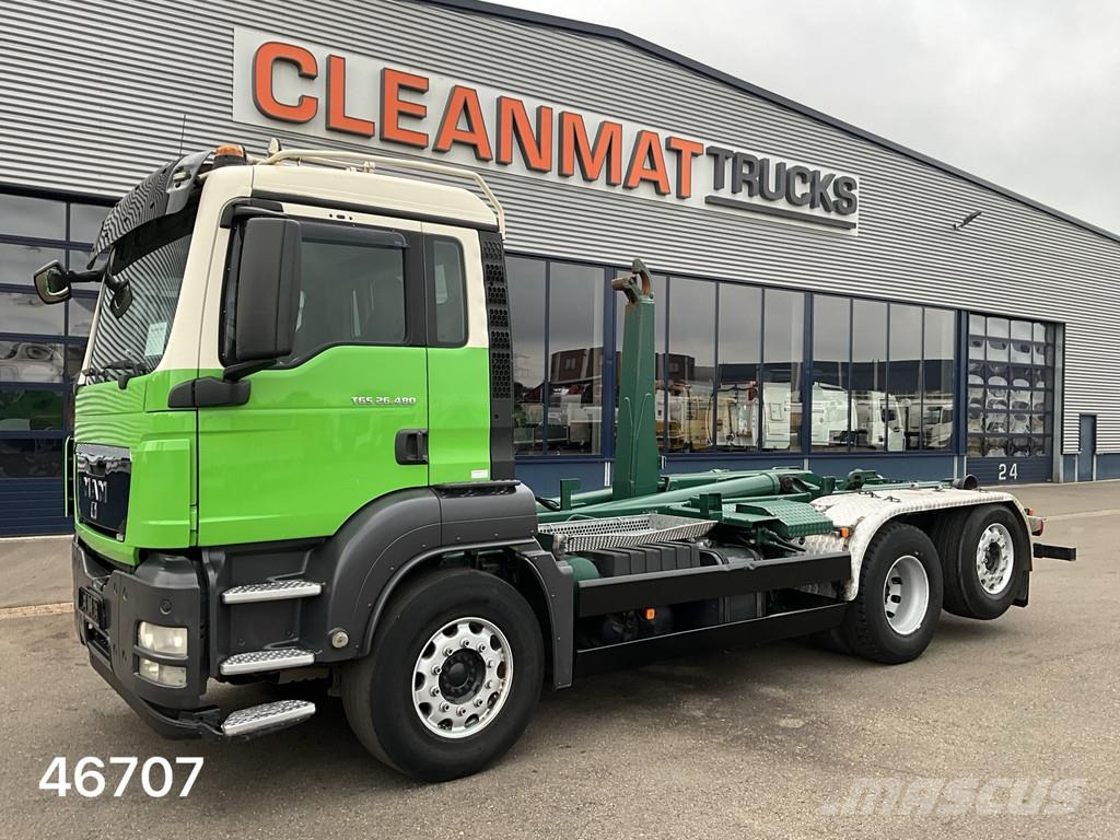 MAN TGS 26.480 Meiller 20 Ton haakarmsysteem Treileri ar āķi