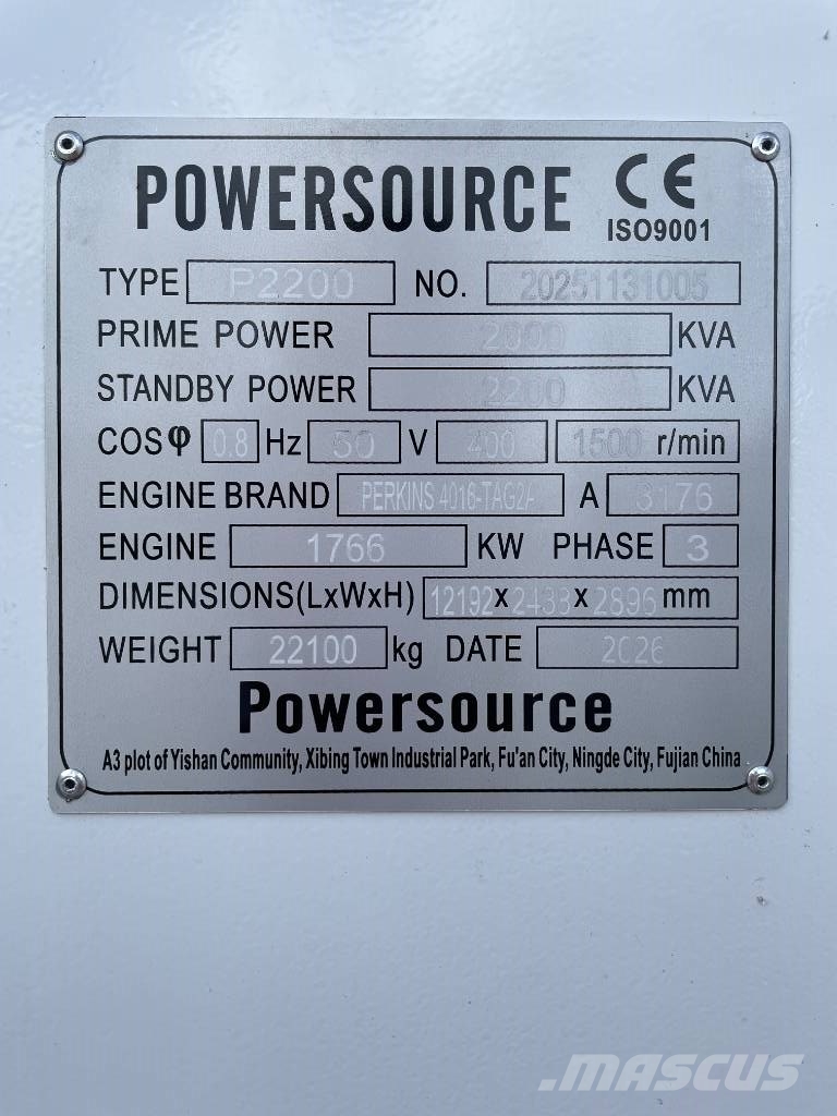Perkins 4016-TAG2A - 2.200 kVA Generator - DPX-19826 Diesel generatoren