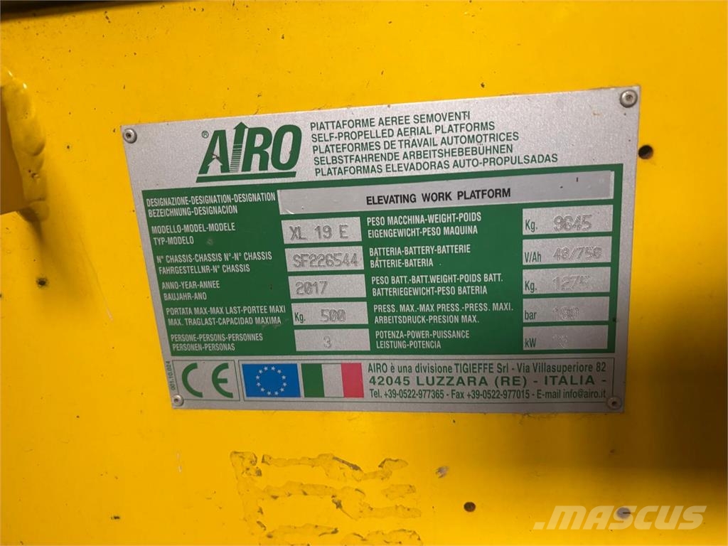 Airo XL19E Arbeitshöhe 19 Meter Plataformas tijera