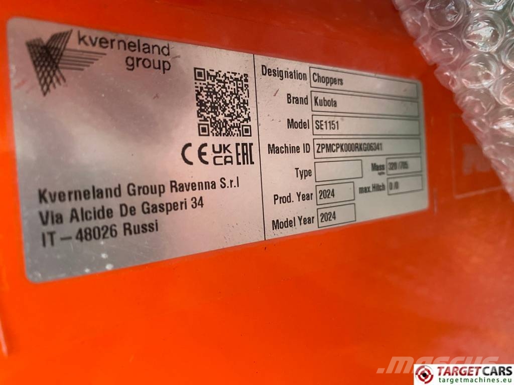 Kubota SE1151 Flail Mowing Deck 150cm New Unused Kompakttraktor tilbehør