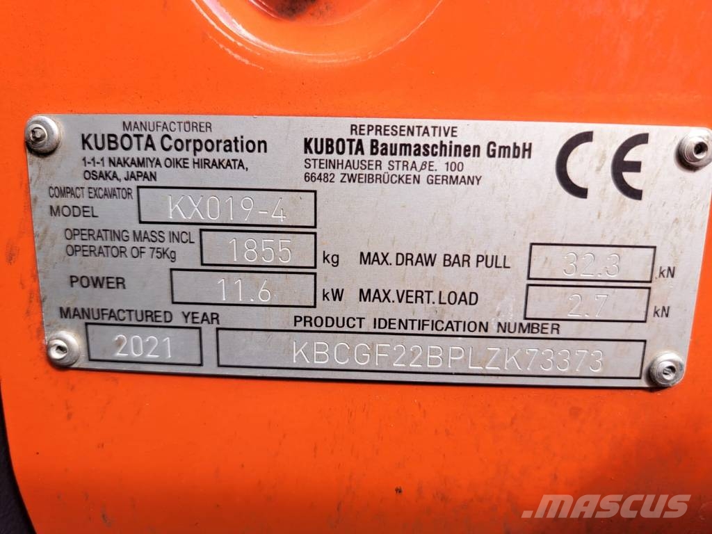 Kubota KX 019-4 Mini bageri <7t