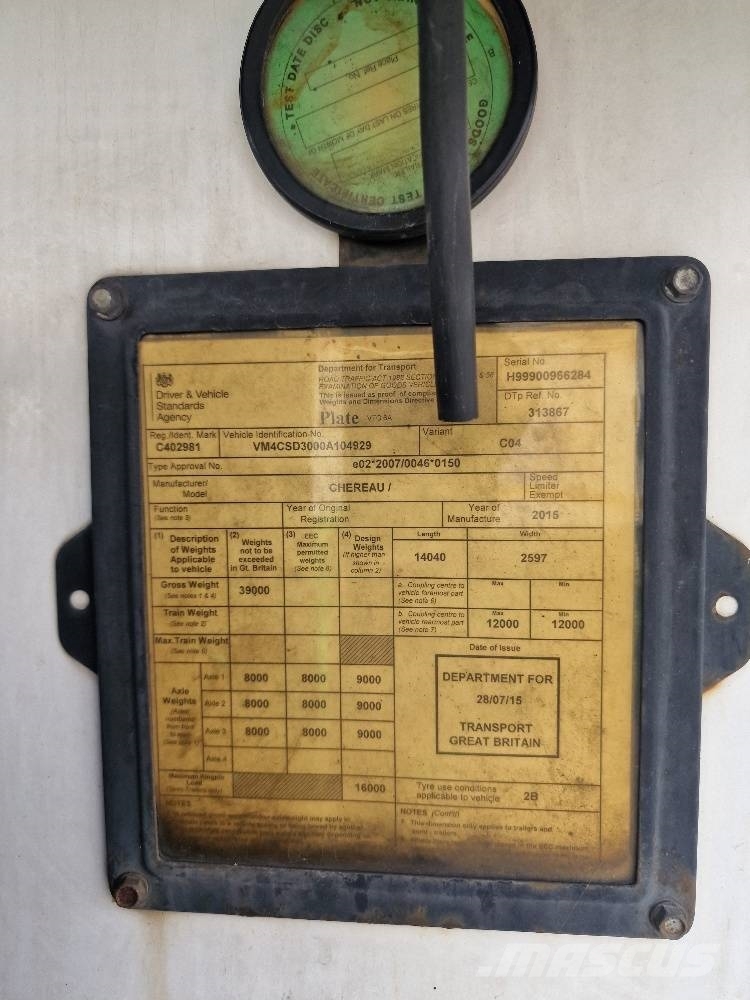 Chereau Fridge Trailer مقطورات بدرجة حرارة قابلة للضبط