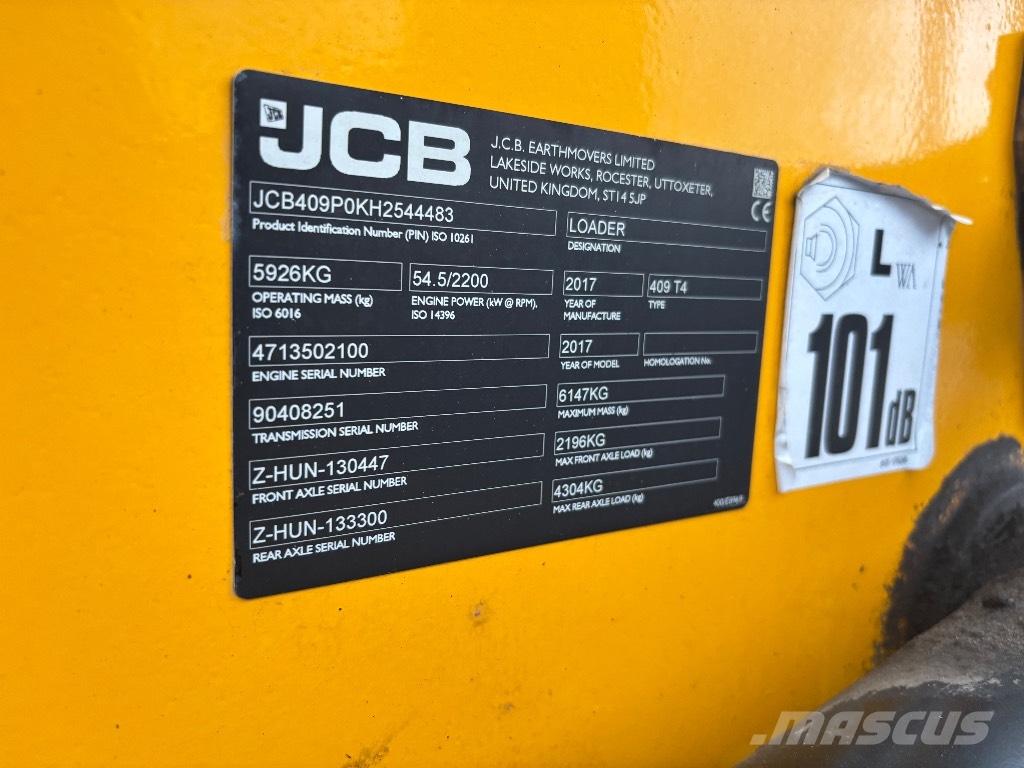 JCB 409 / Paljon hyd. Rasvari, Eberspächer, 40km/h Iekrāvēji uz riteņiem