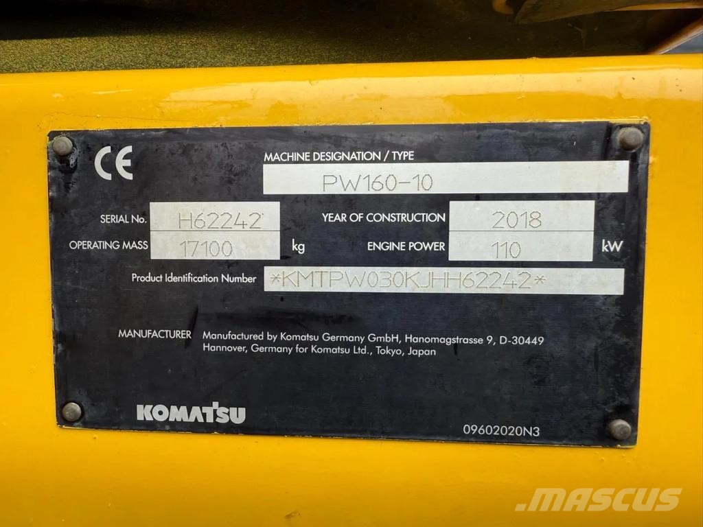 Komatsu PW160-10 حفارات بعجل