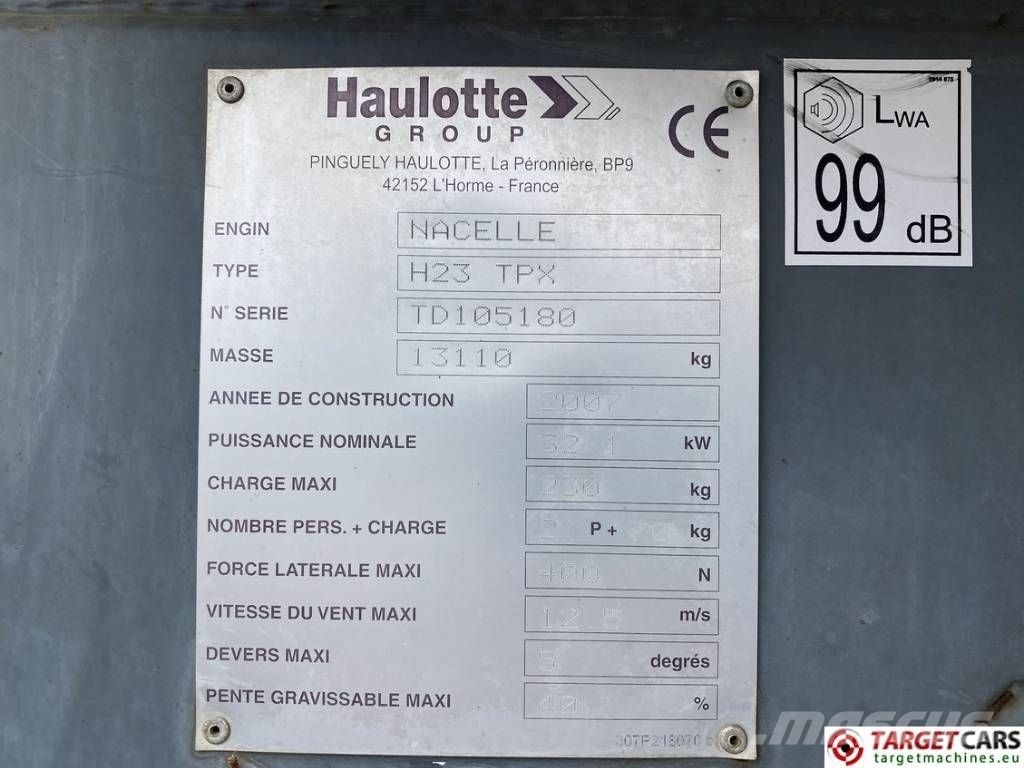 Haulotte H23TPX Telescopic 4x4 Diesel Boom Work Lift 2260cm Teleskopske dvižne ploščadi