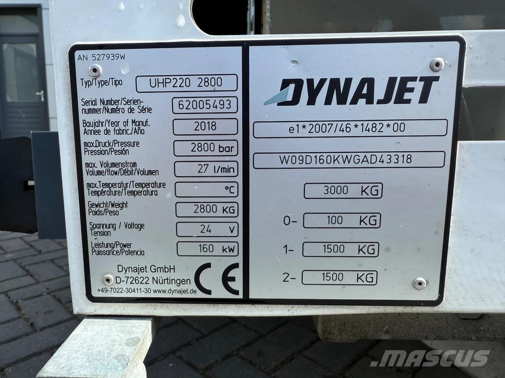 Dynajet Industriële Hogedrukreiniger | DYNAJET UHP 220T | 고압 세척기