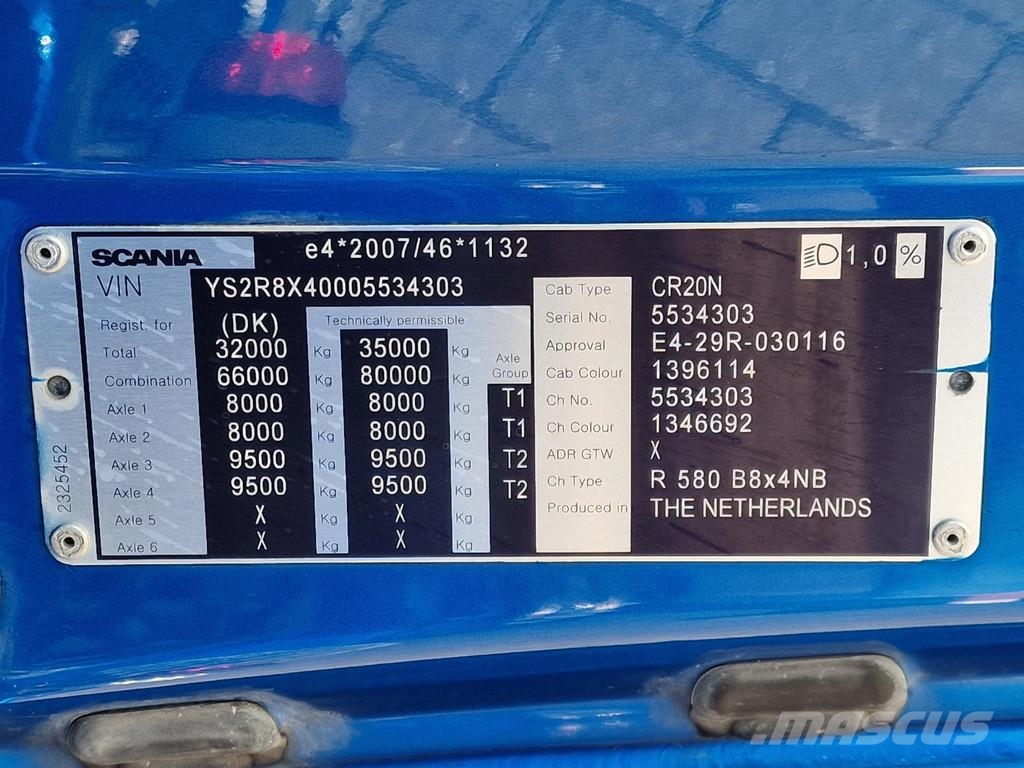 Scania R580 V8 NGS Highline 8x4*4 - 3 way Tipper - Retard Camiones bañeras basculantes o volquetes