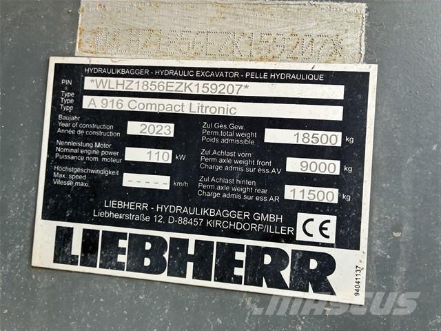 Liebherr A 916 Compact Litronic Pelle sur pneus