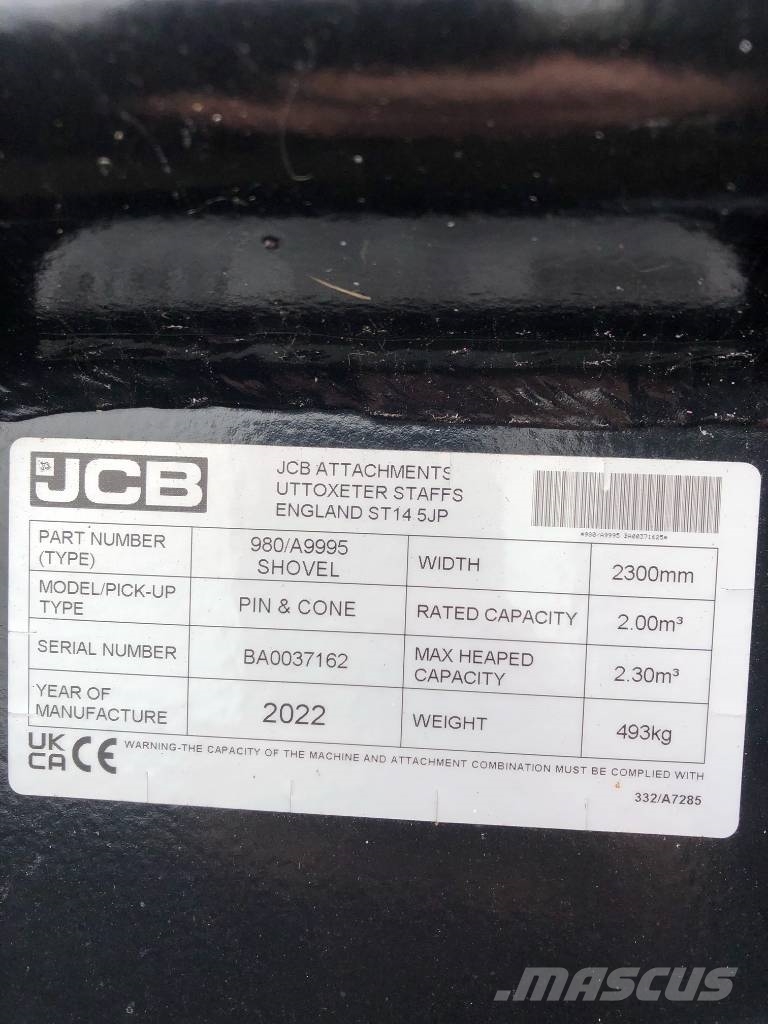 JCB JCB 980/A9988 GRAIN BUCKET 3.0M3 2450MM QFIT. Annet laste- og graveutstyr