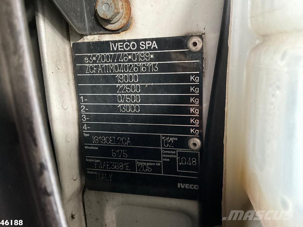 Iveco Eurocargo ML19EL28 Hiab 8 Tonmeter laadkraan 吊鉤式起重車