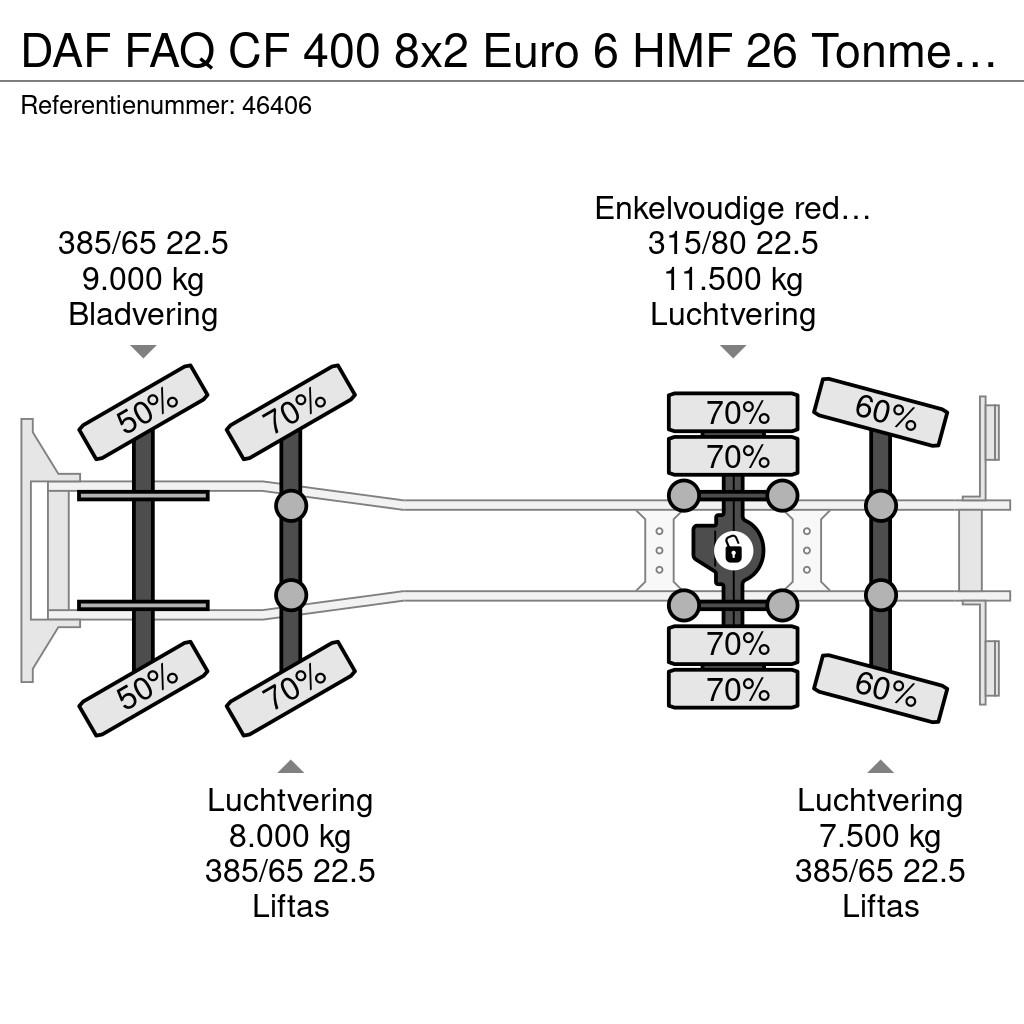 DAF FAQ CF 400 8x2 Euro 6 HMF 26 Tonmeter laadkraan Ju 工程吊钩车
