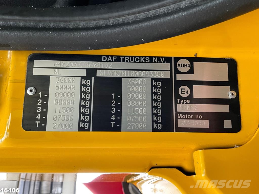 DAF FAQ CF 400 8x2 Euro 6 HMF 26 Tonmeter laadkraan Ju 工程吊钩车
