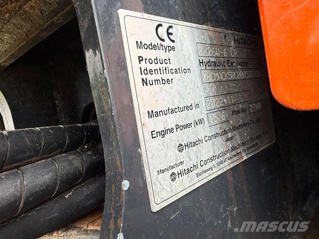 Hitachi ZX26U-6 Minigraafmachines < 7t