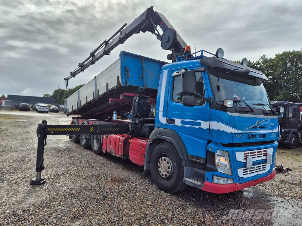 Volvo FM 500 8x4/4 // HIAB 244 EP-5 HIPRO // 3 way tip 크레인 트럭