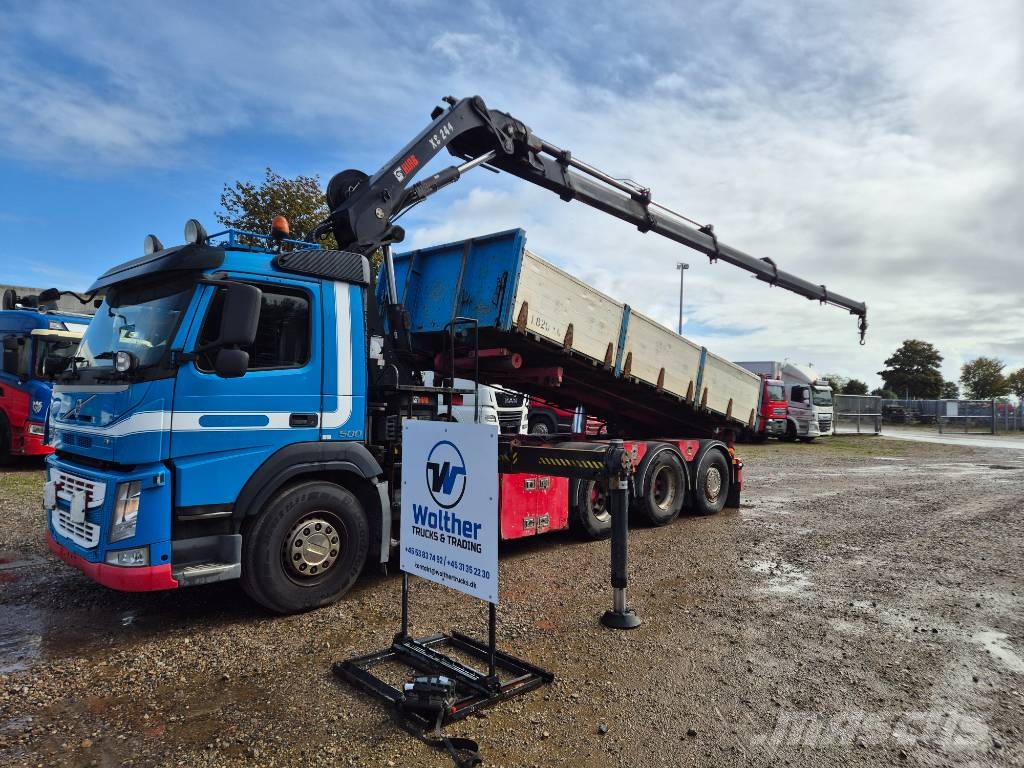 Volvo FM 500 8x4/4 // HIAB 244 EP-5 HIPRO // 3 way tip 크레인 트럭