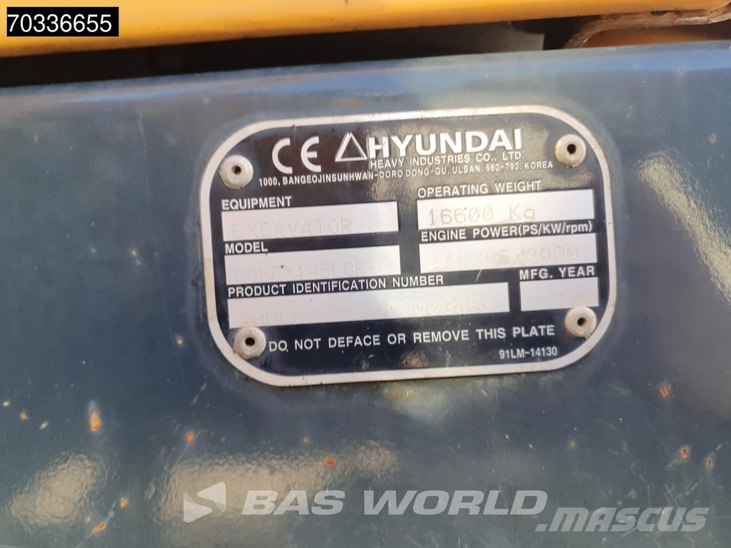 Hyundai ROBEX 145 L CR-9 Crawler excavators