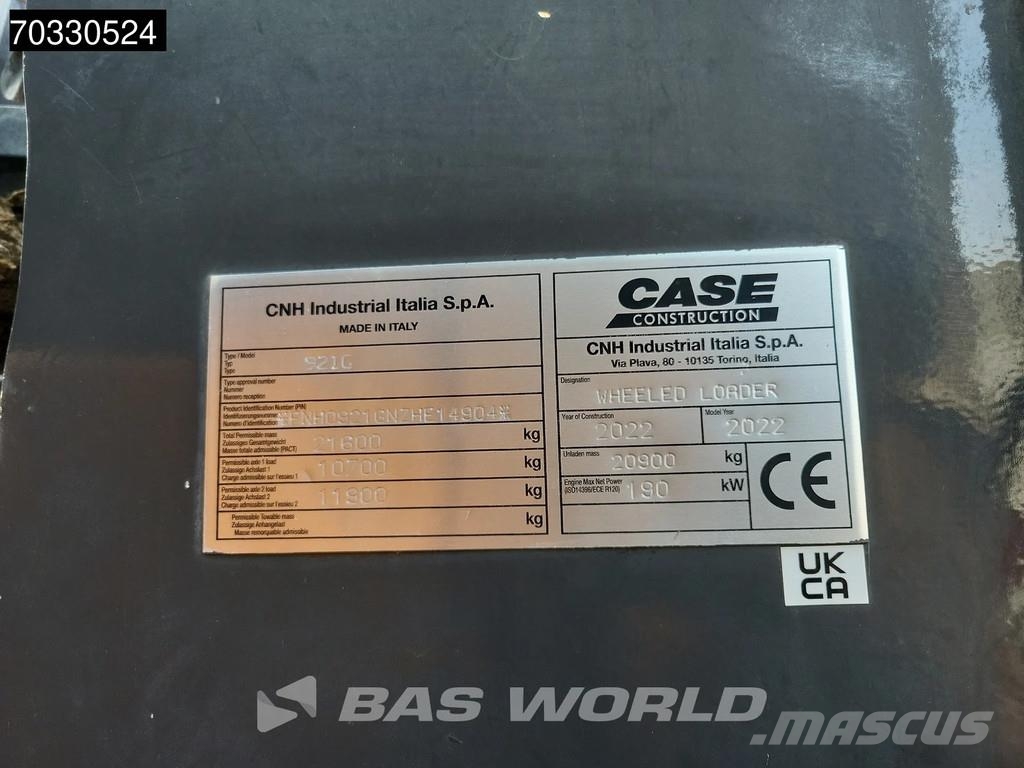 CASE 921 G HIGH TIP BUCKET Wielladers