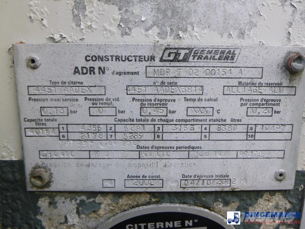 General TRAILERS Fuel tank alu 40 m3 / 7 comp Autocisternas