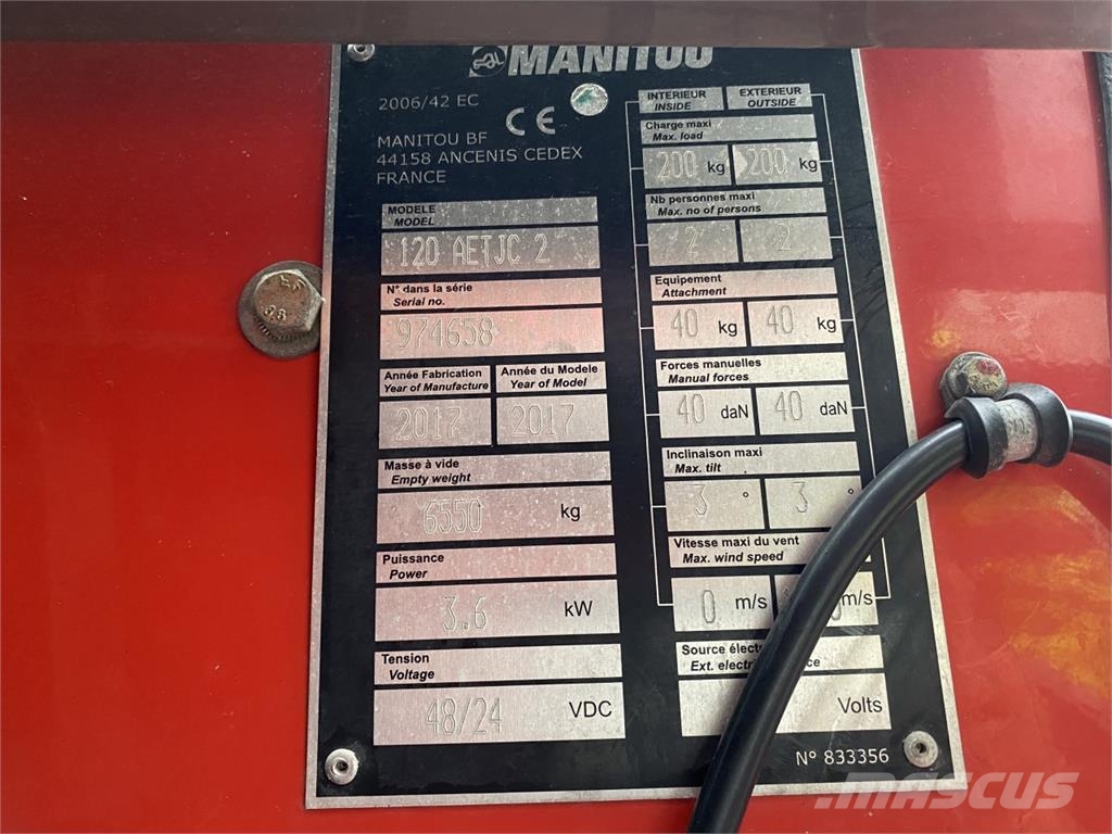 Manitou 120AETJ-COMPACT 3D Zglobne podizne platforme