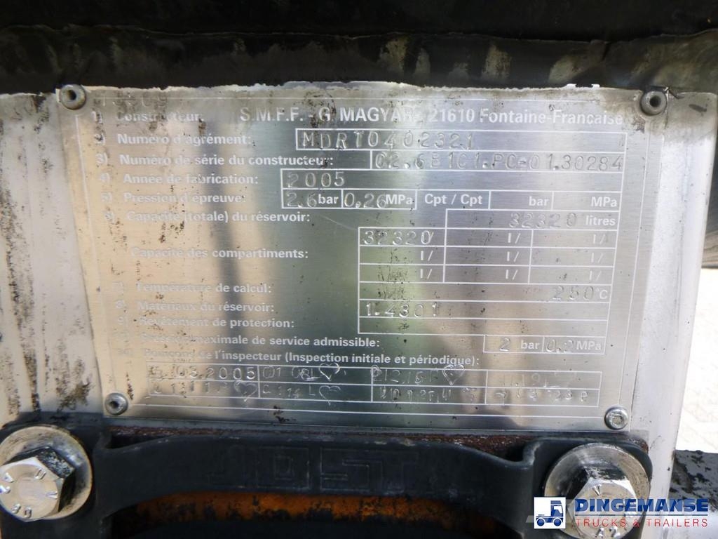 Magyar Bitumen tank inox 33.2 m3 / 1 comp Semi remorque citerne