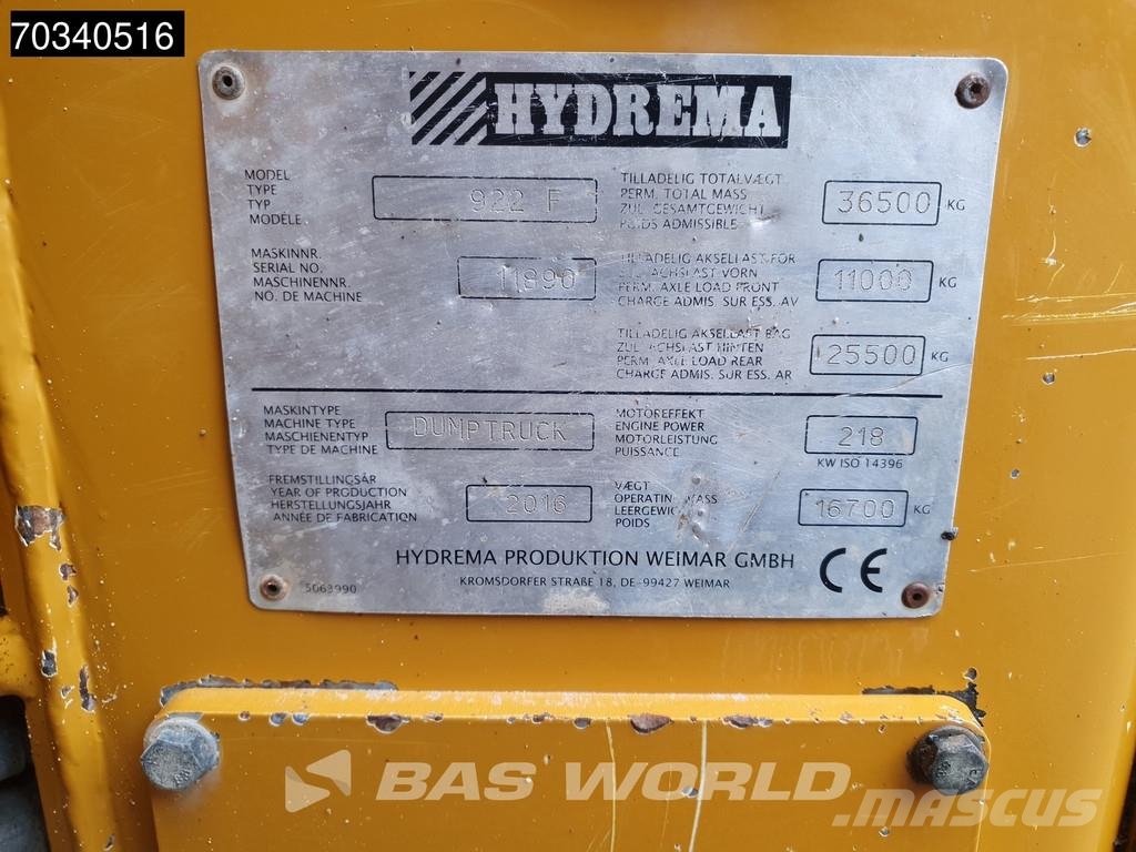 Hydrema 922 F 922F Artikulētie pašizgāzēji