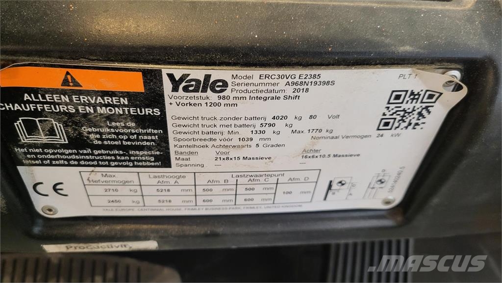 Yale ERC30VG 2018 Electric forklifts