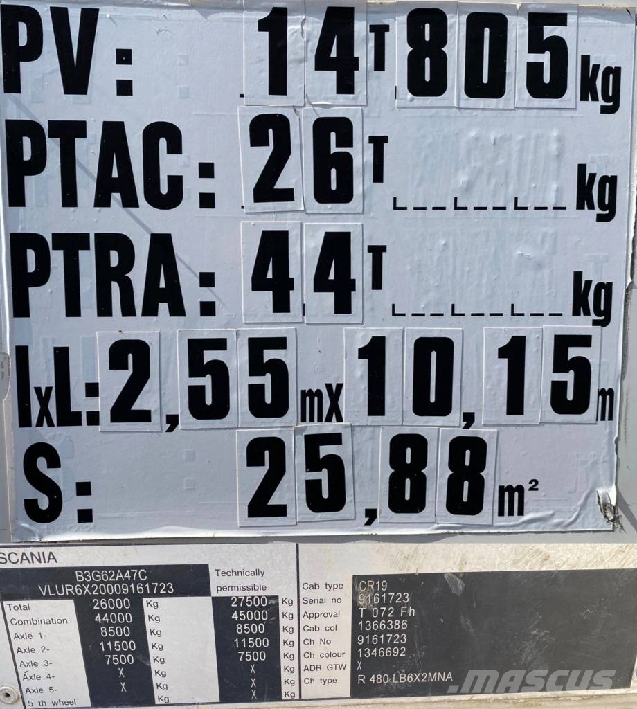 Scania R480LB 6x2MNA / PEZZAIOLI endommagé Tiertransporter