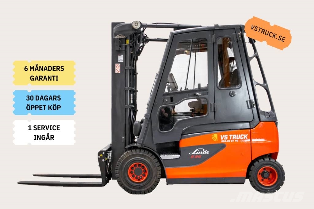 Linde E 25, containergående 2,5-tons elmotviktstruck Elektrikli forkliftler