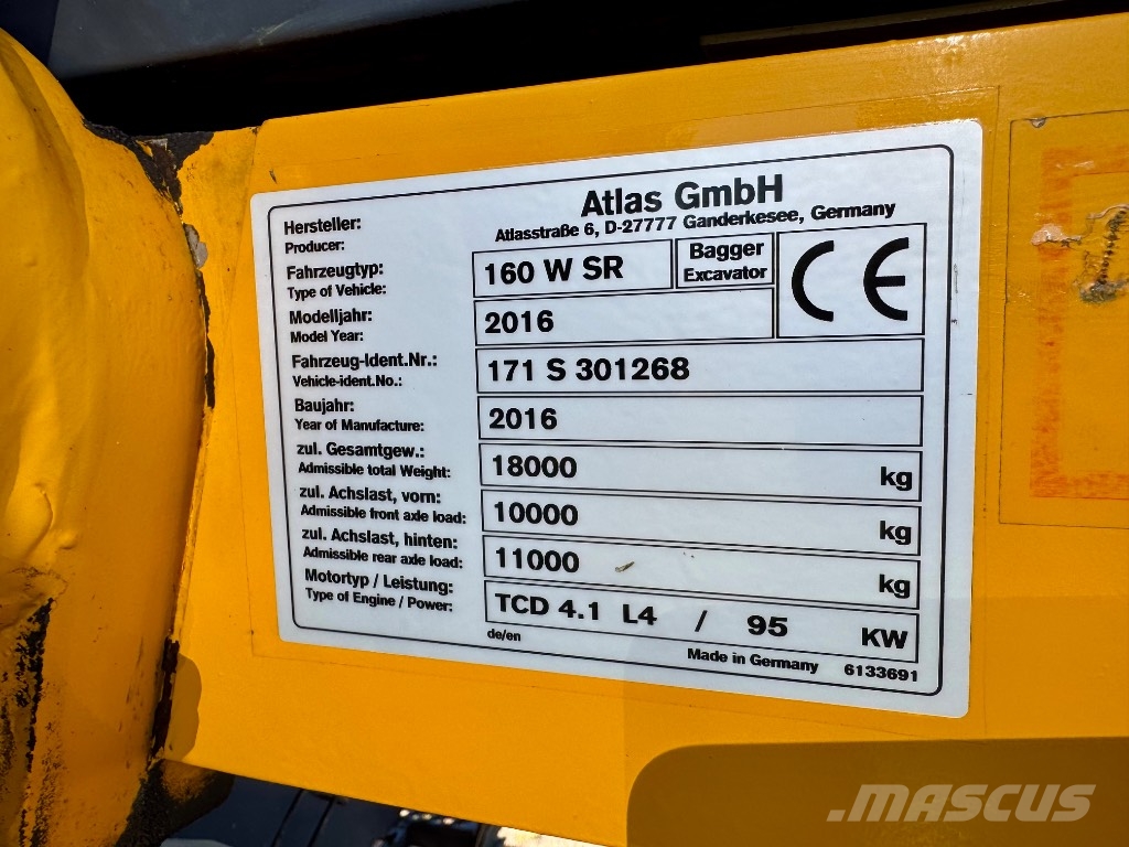 Atlas 160 WSR Kurzheck City Klima Planierschild ZS Hjulgravere