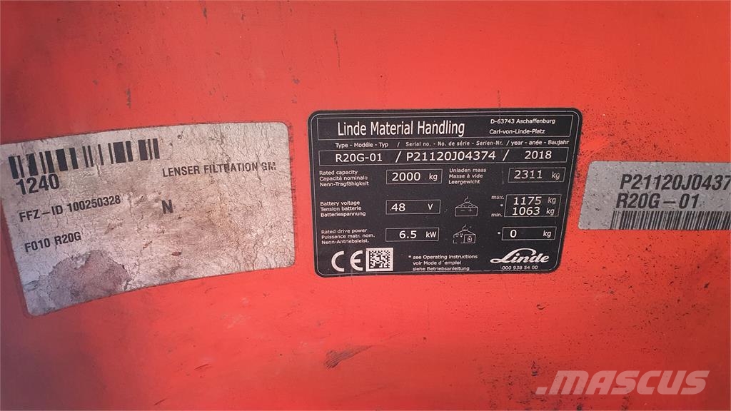 Linde R20G リーチフォークリフト