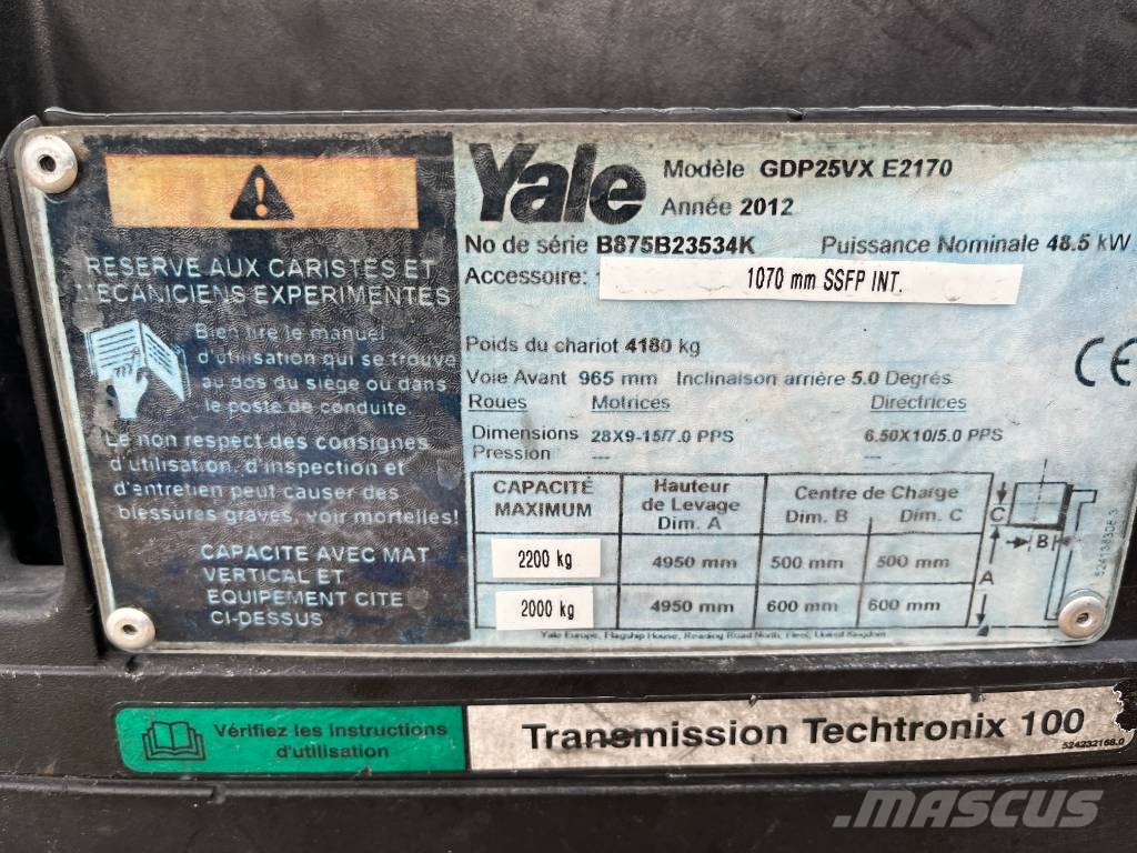 Yale GDP25VX V-4221 IO 디젤 지게차
