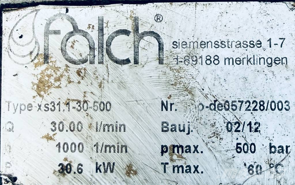 Falch T5H Hochdruckwasserstrahlanlage Teollisuus korkeapainepesurit