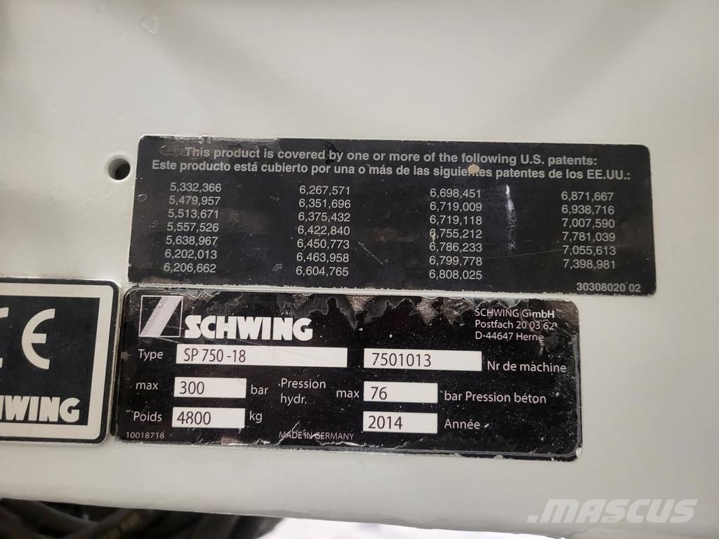 Schwing SP 750 Concrete pumps
