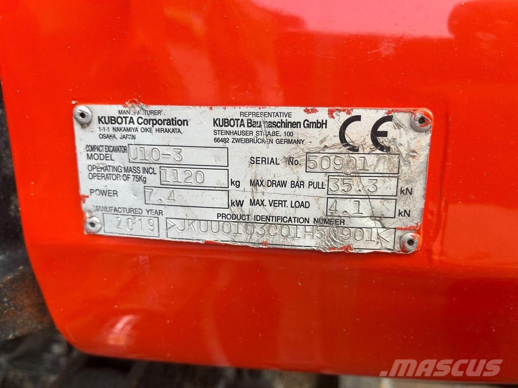Kubota U10 - 3 حفارات صغيرة أقل من 7 طن (حفارات صغيرة)