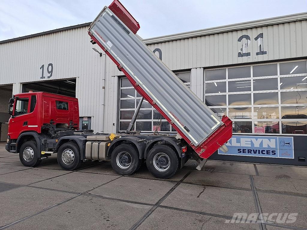 Scania G410 XT 8X4 RETARDER 3WAY Savivarčių priekabų vilkikai
