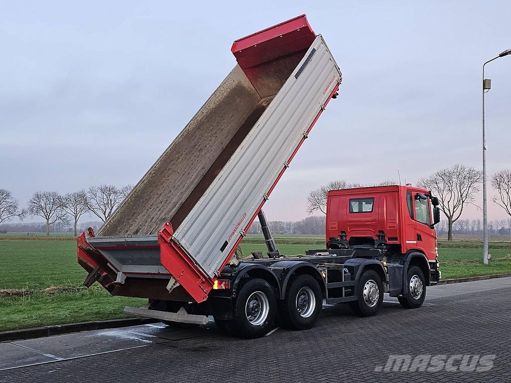 Scania G410 XT 8X4 RETARDER 3WAY Savivarčių priekabų vilkikai