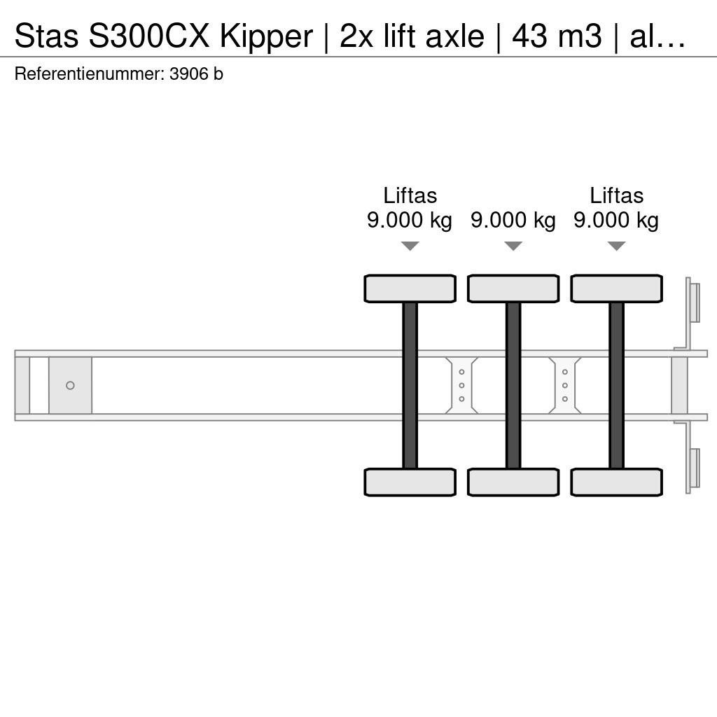 Stas S300CX Kipper | 2x lift axle | 43 m3 | alu | rolze نصف مقطورات قلابة