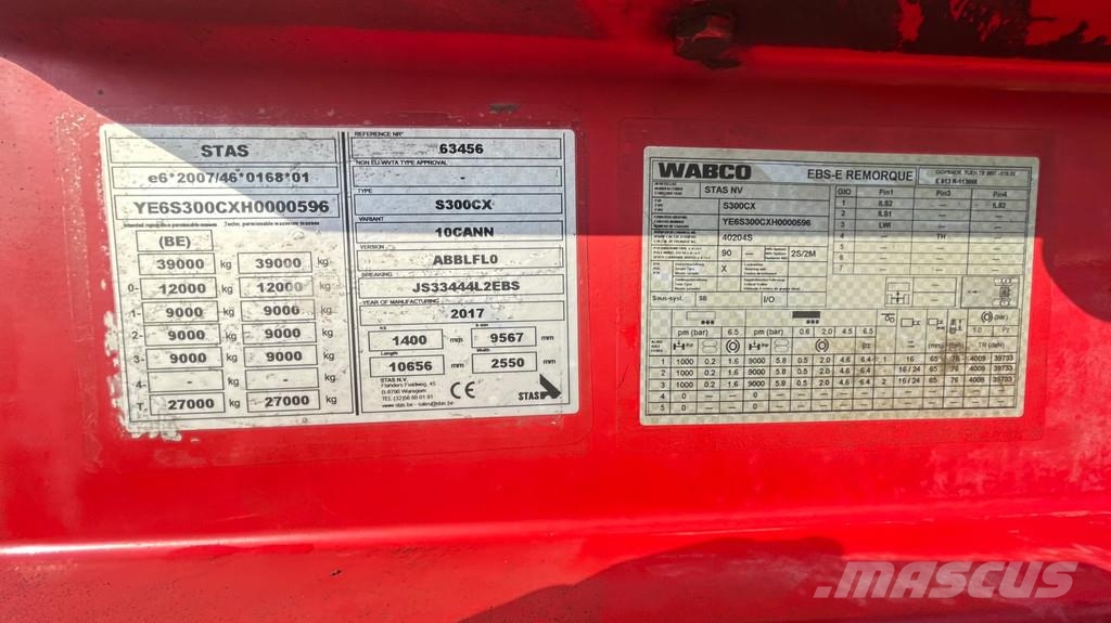 Stas S300CX Kipper | 2x lift axle | 43 m3 | alu | rolze Semirremolques de volteo