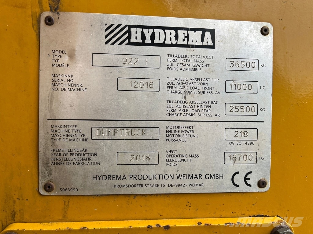 Hydrema 922 F Dumper - Knickgelenk