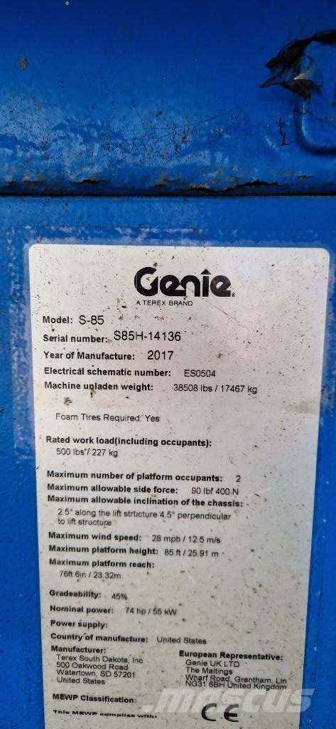 Genie S 85 Teleskop bomlifter