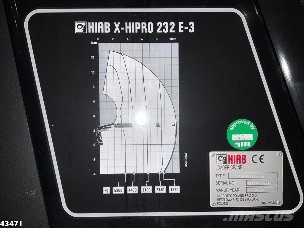 DAF FAN XD 450 Hiab 23 Tonmeter laadkraan شاحنات الرافعات الخطافية