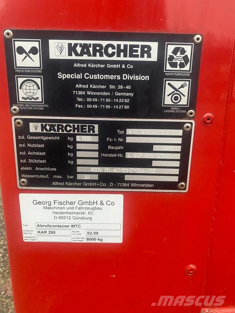 Kärcher Wasseraufbereitungsanlage 3000 Liter Feuerwehr, Re Abrollkipper