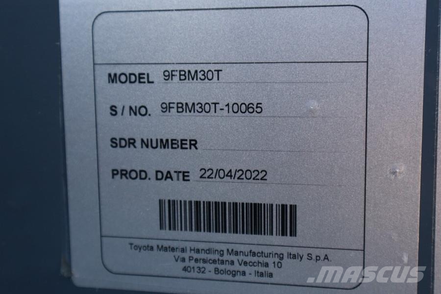 Toyota 9FBM30T Valid inspection, *Guarantee! Electric, 47 Dieselmotviktstruckar