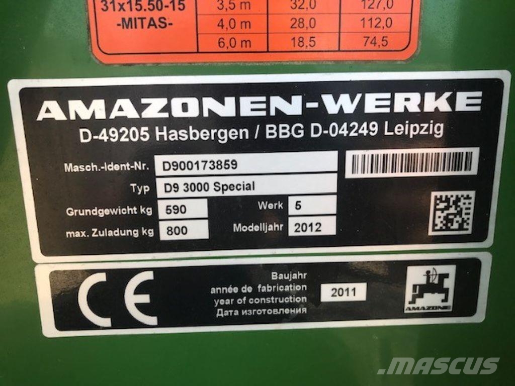 Amazone D9 3000 SPECIAL مثاقيب