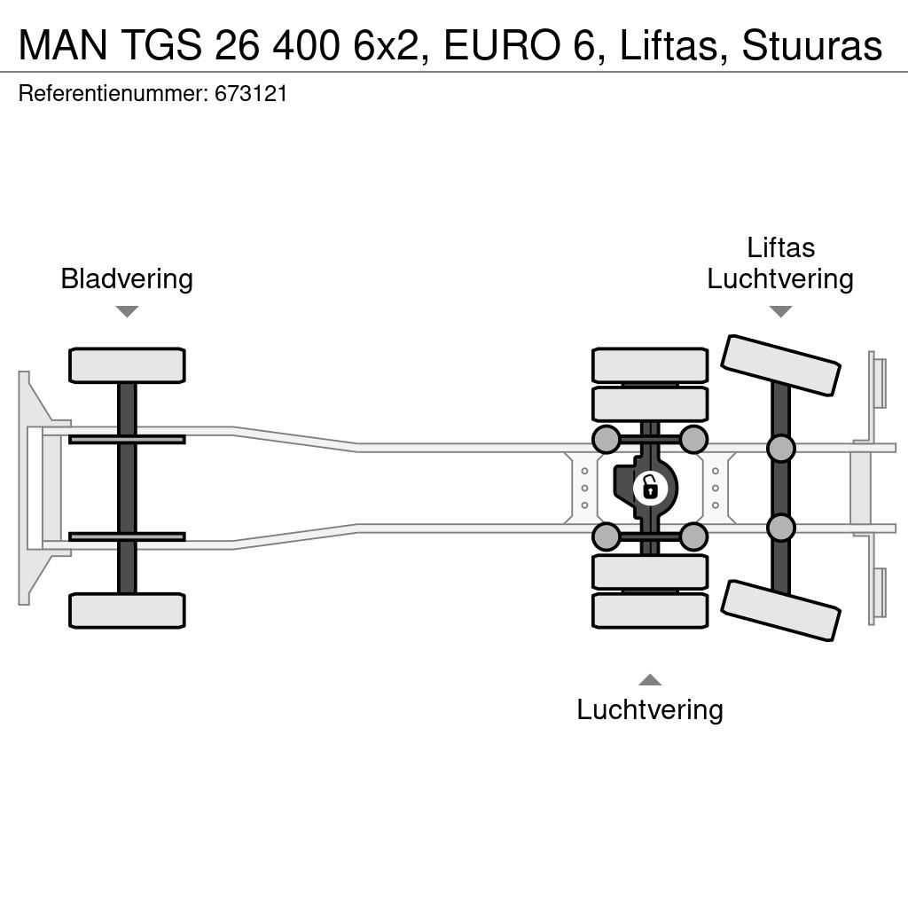 MAN TGS 26 400 6x2, EURO 6, Liftas, Stuuras Autocabinati