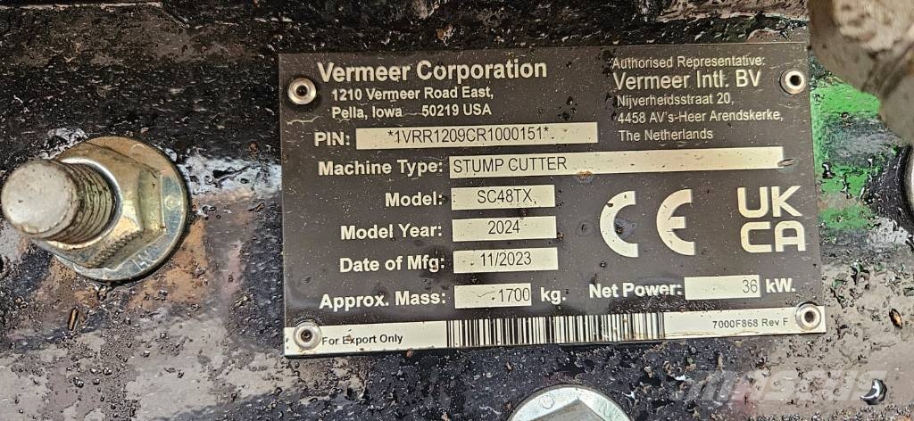 Vermeer Baumstumpffräse SC 48 TX Muut koneet