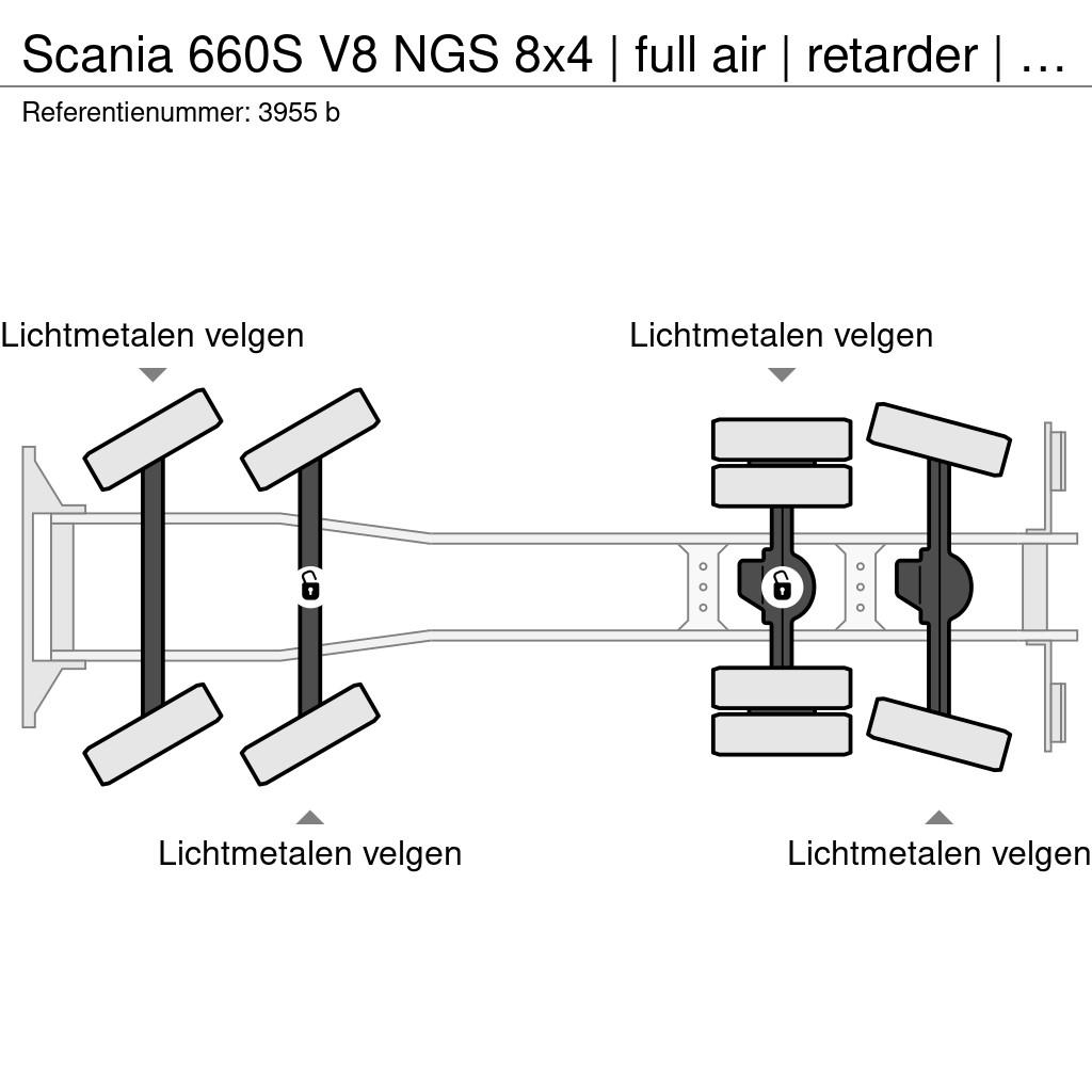 Scania 660S V8 NGS 8x4 | full air | retarder | steering | Fülkés alváz