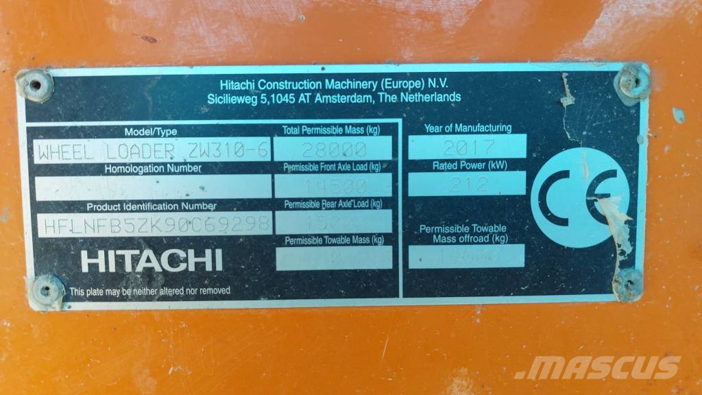 Hitachi ZW310-6 ホイールローダー・タイヤショベル